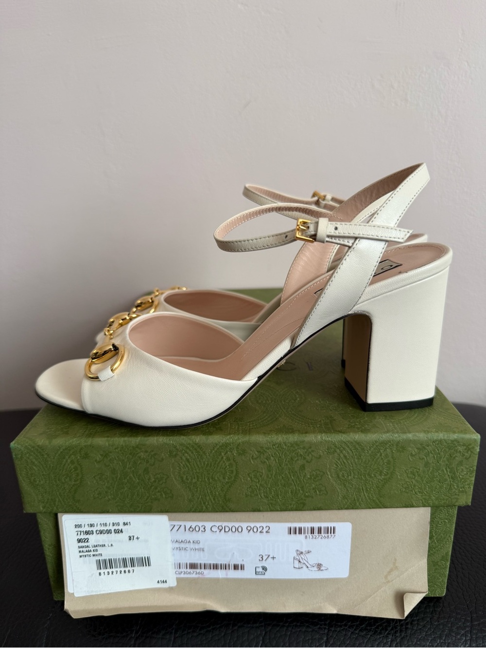 Gucci Women’s Horsebit Block Heel Sandal - Brand New - 37.5 EU / 7.5 US - Picture 2 of 10
